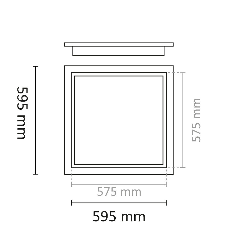 Square Deco 600 3800lm 3000K Dim LP2 #9