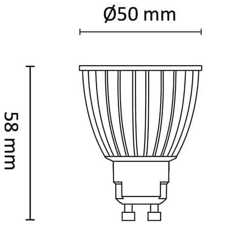 PrismaCob+ GU10 24D 6,5W 2700K Ra96 Hvit