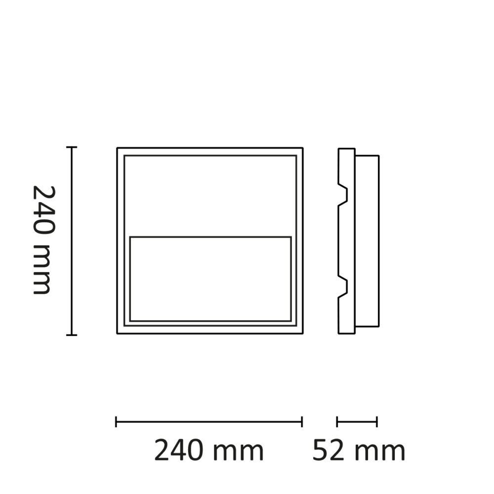 Indilight Square 6W 370lm 3000K Svart #5