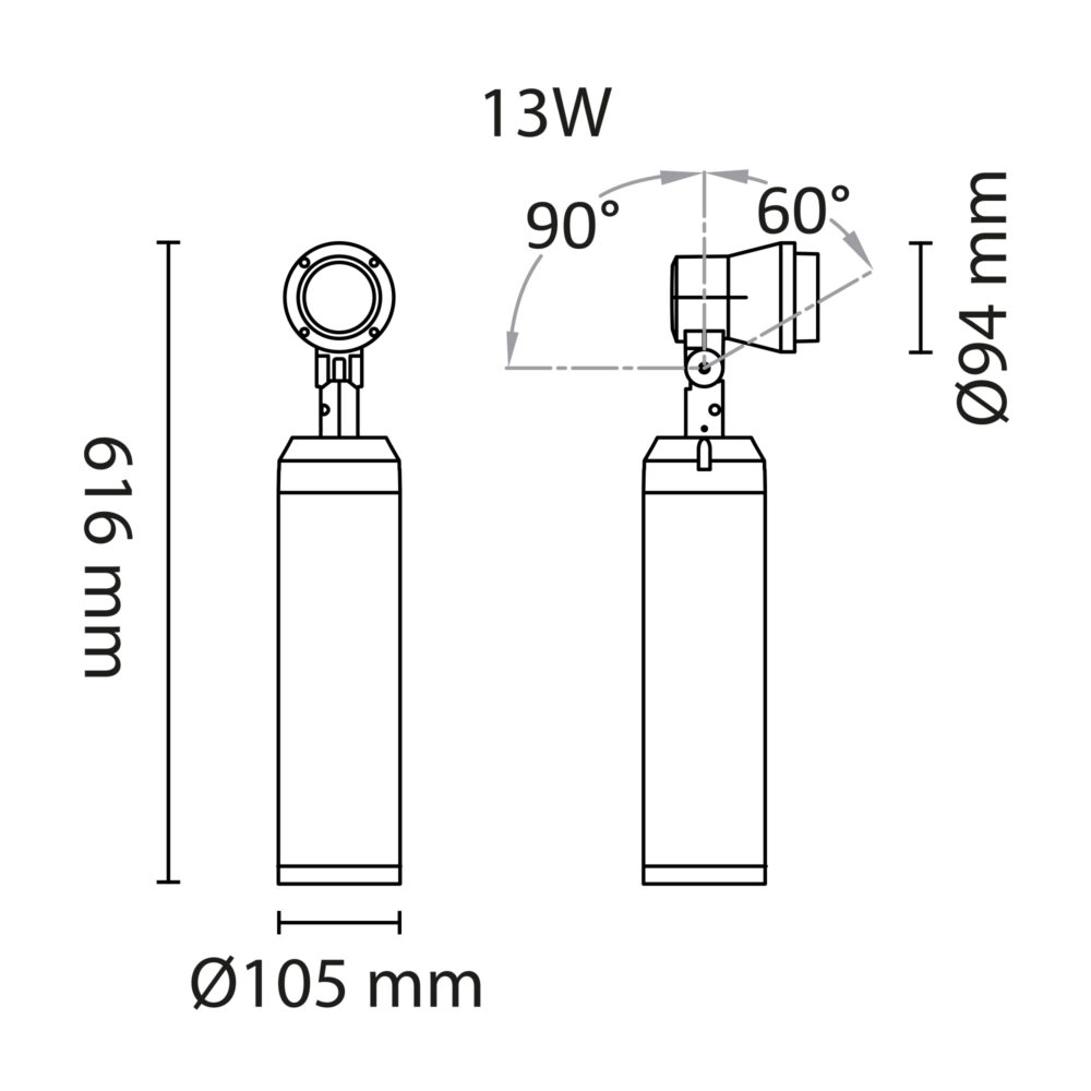 Sonic Mast 41W 3575lm 3000K 43° IP65 Grafit #3