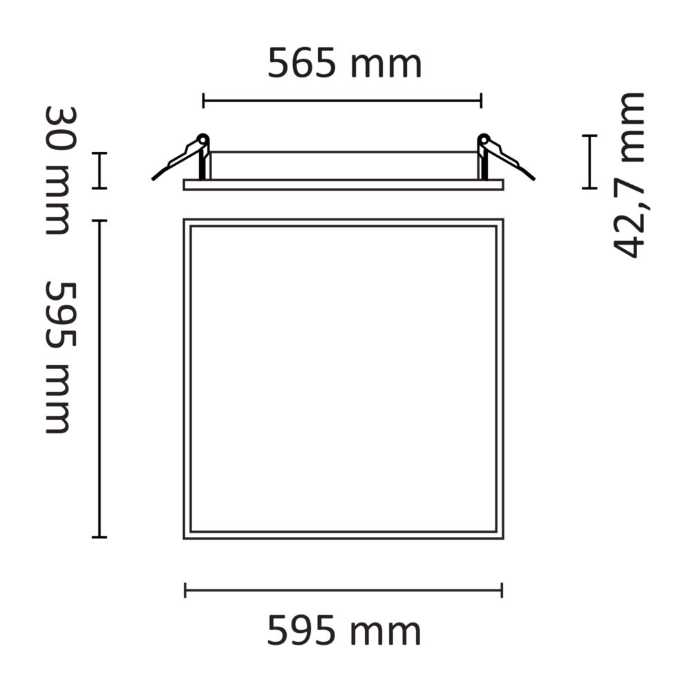 Square BL R600 IP65(20) 3000/4000K u/drivdon #4