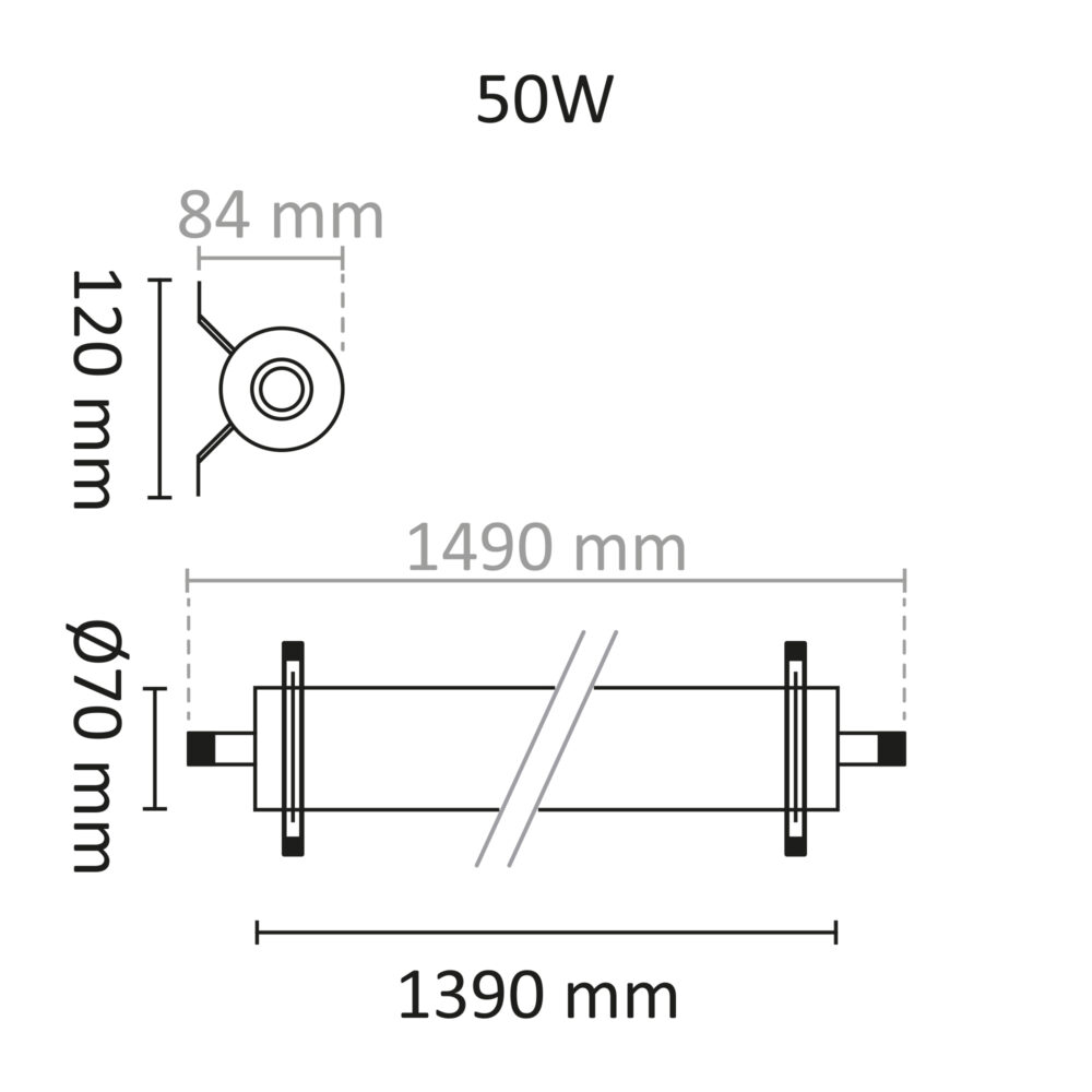 Tubular IP69K 50W 5200lm DALI 4000K #6